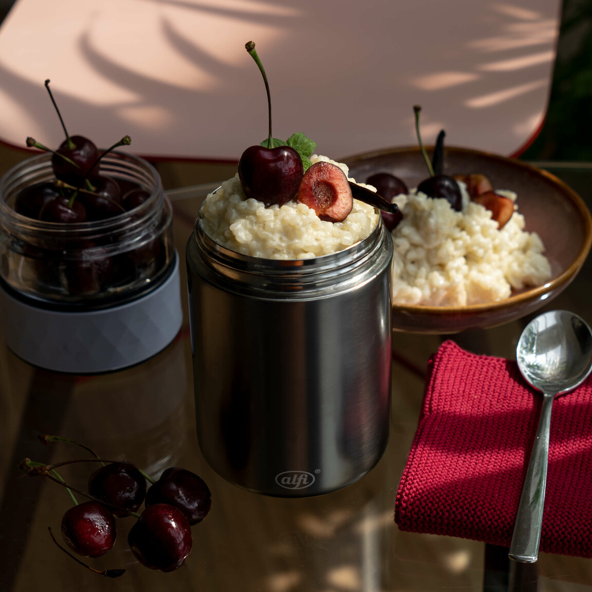 Vanille-Milchreis mit Kirschen | alfi®